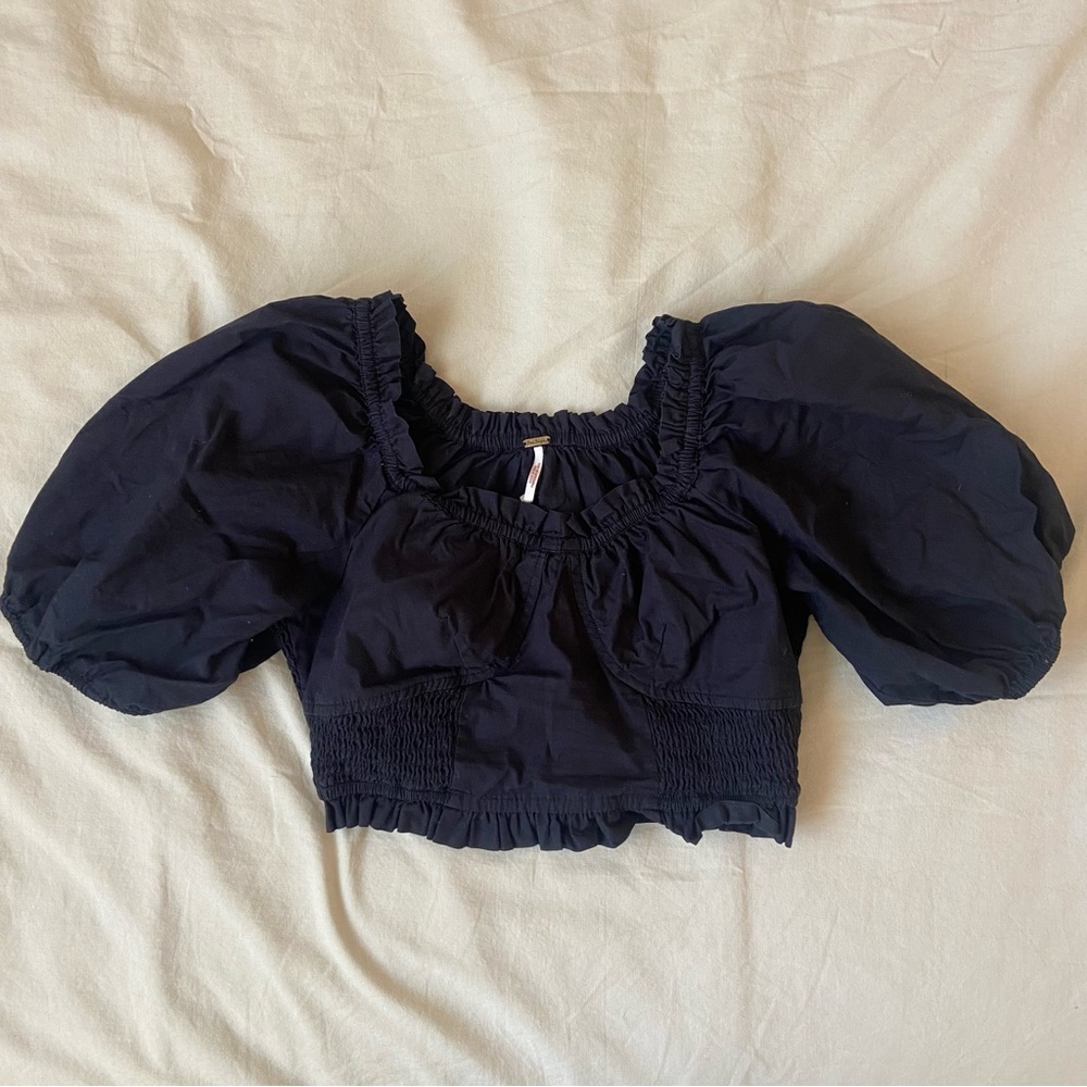 Black Free People cropped blouse
